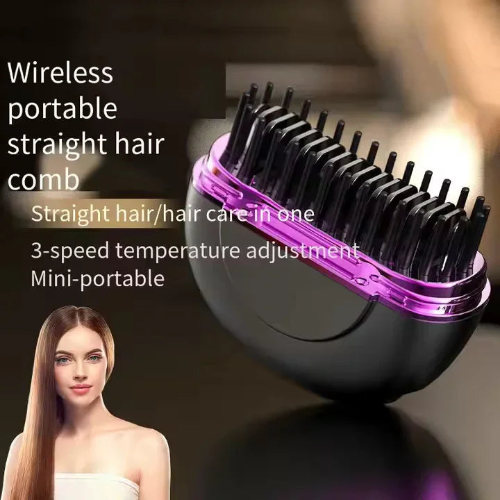 Zyler Wireless Portable Straightening Comb – 3-Temperature Adjustable Hair Styler with Smart Heat Control - Zyler Middle East