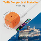 3 - Way Socket with USB - C | 7 - in - 1 Compact Charging Hub - Zyler
