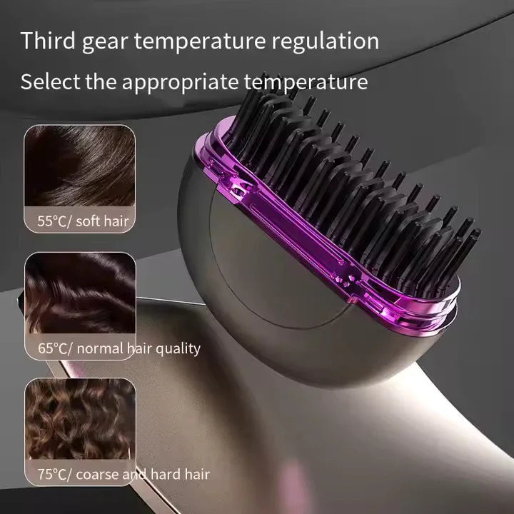Zyler Wireless Portable Straightening Comb – 3-Temperature Adjustable Hair Styler with Smart Heat Control - Zyler Middle East