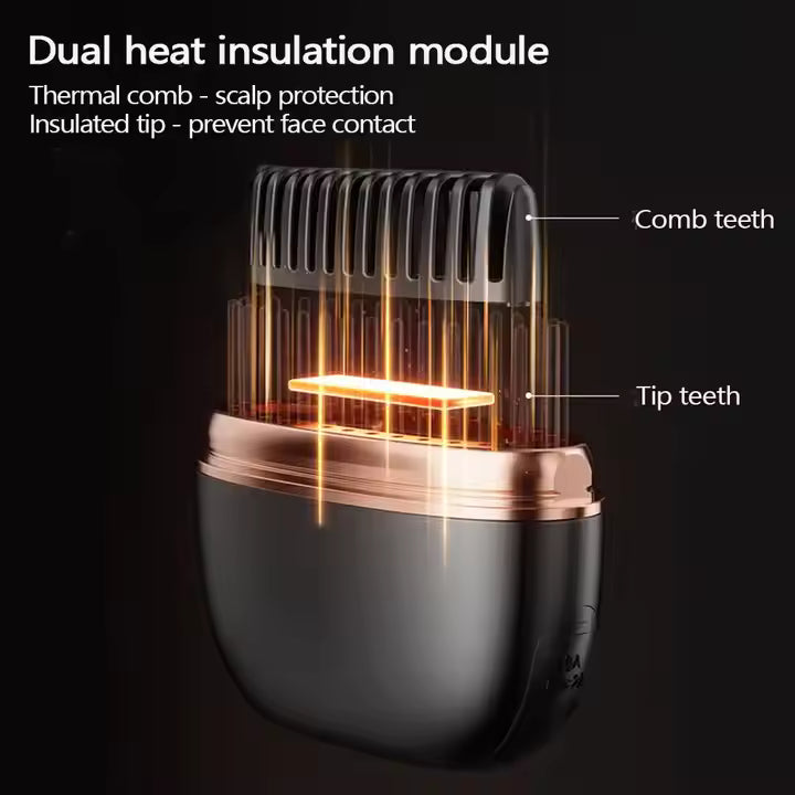 Zyler Wireless Portable Straightening Comb – 3-Temperature Adjustable Hair Styler with Smart Heat Control - Zyler Middle East