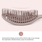 Eco-friendly Biodegradable Organic Detangling Brush For Women, Children, Men – Natural Coffee Grounds Hair brush Ideal for Straight, Curly & Wet Hair Stylist Accessories Daily Use Strong Durable comb - Zyler Middle East