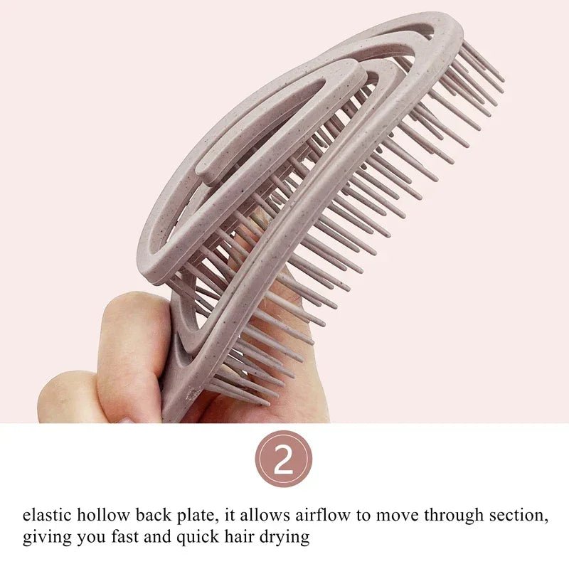 Eco-friendly Biodegradable Organic Detangling Brush For Women, Children, Men – Natural Coffee Grounds Hair brush Ideal for Straight, Curly & Wet Hair Stylist Accessories Daily Use Strong Durable comb - Zyler Middle East