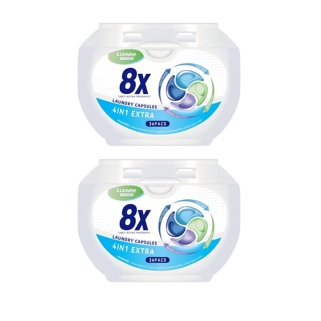 Loovee Wiise 4in1 Anti-Bacterial Laundry Capsules – 8X Cleaning Power with Sandhill Fragrance