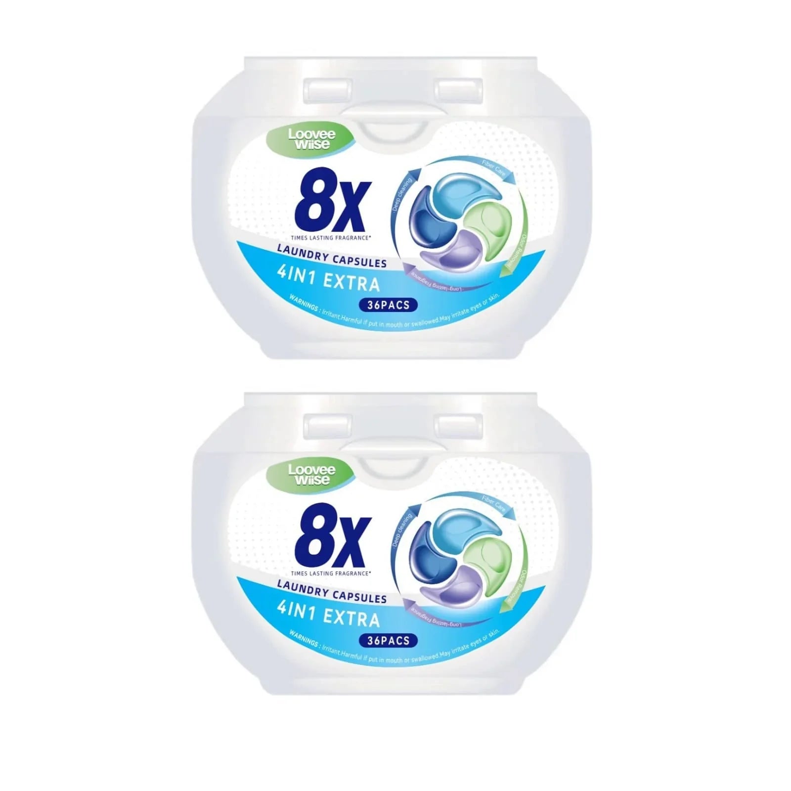 Loovee Wiise 4in1 Anti-Bacterial Laundry Capsules – 8X Cleaning Power with Sandhill Fragrance