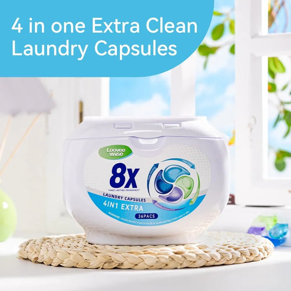 Loovee Wiise 4in1 Anti-Bacterial Laundry Capsules – 8X Cleaning Power with Sandhill Fragrance