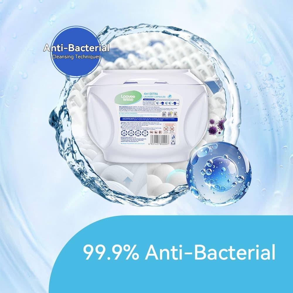 Loovee Wiise 4in1 Anti-Bacterial Laundry Capsules – 8X Cleaning Power with Sandhill Fragrance