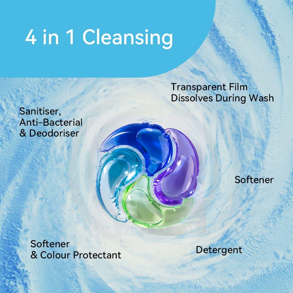 Loovee Wiise 4in1 Anti-Bacterial Laundry Capsules – 8X Cleaning Power with Sandhill Fragrance