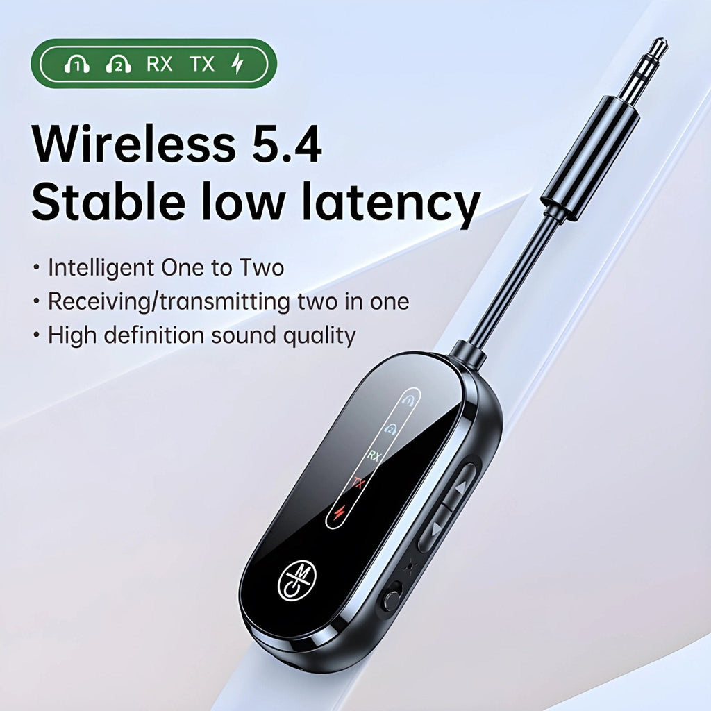 Bluetooth 5.4 Transmitter/Receiver for 2 Airpods, Airplane Travel Adapter for TV/Car - Zyler Middle East
