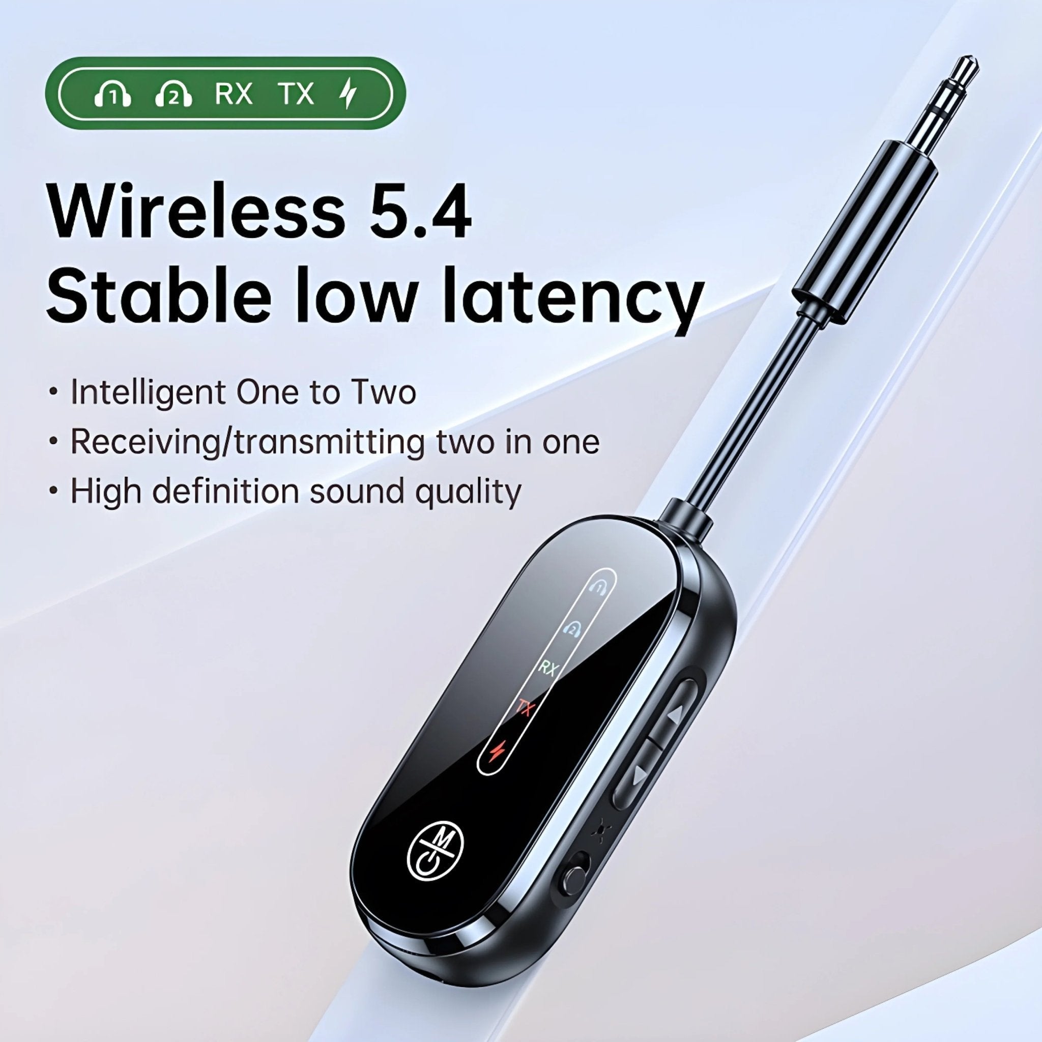 Bluetooth 5.4 Transmitter/Receiver for 2 Airpods, Airplane Travel Adapter for TV/Car - Zyler Middle East