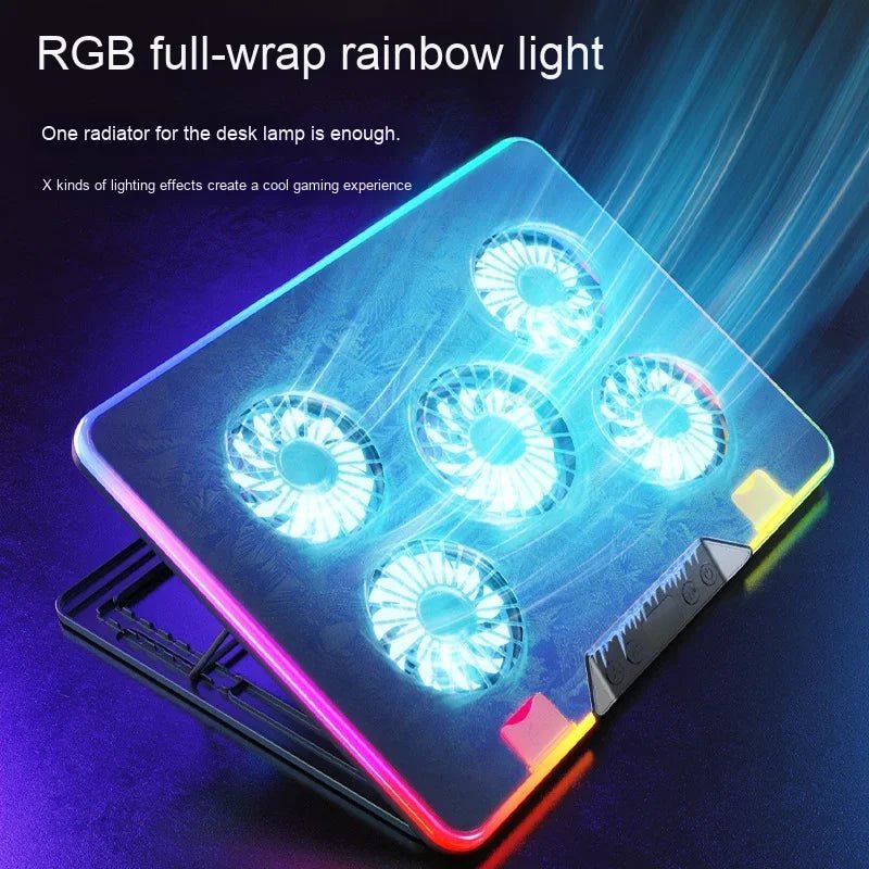 Zyler Gaming RGB Laptop Cooling Fan pad – Advanced Thermal Control in Premium Slim Design with RGB colour lights. - Zyler Middle East