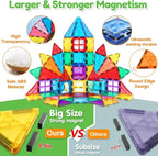 Zyler Magnetic Tiles, 110PCS Magnetic Building Blocks for Kids, Magnet 3D Montessori Kids Toy Set, Building Construction Educational STEM Toys for 3+ Year Old Boys and Girls Birthday Gifts - Zyler Middle East