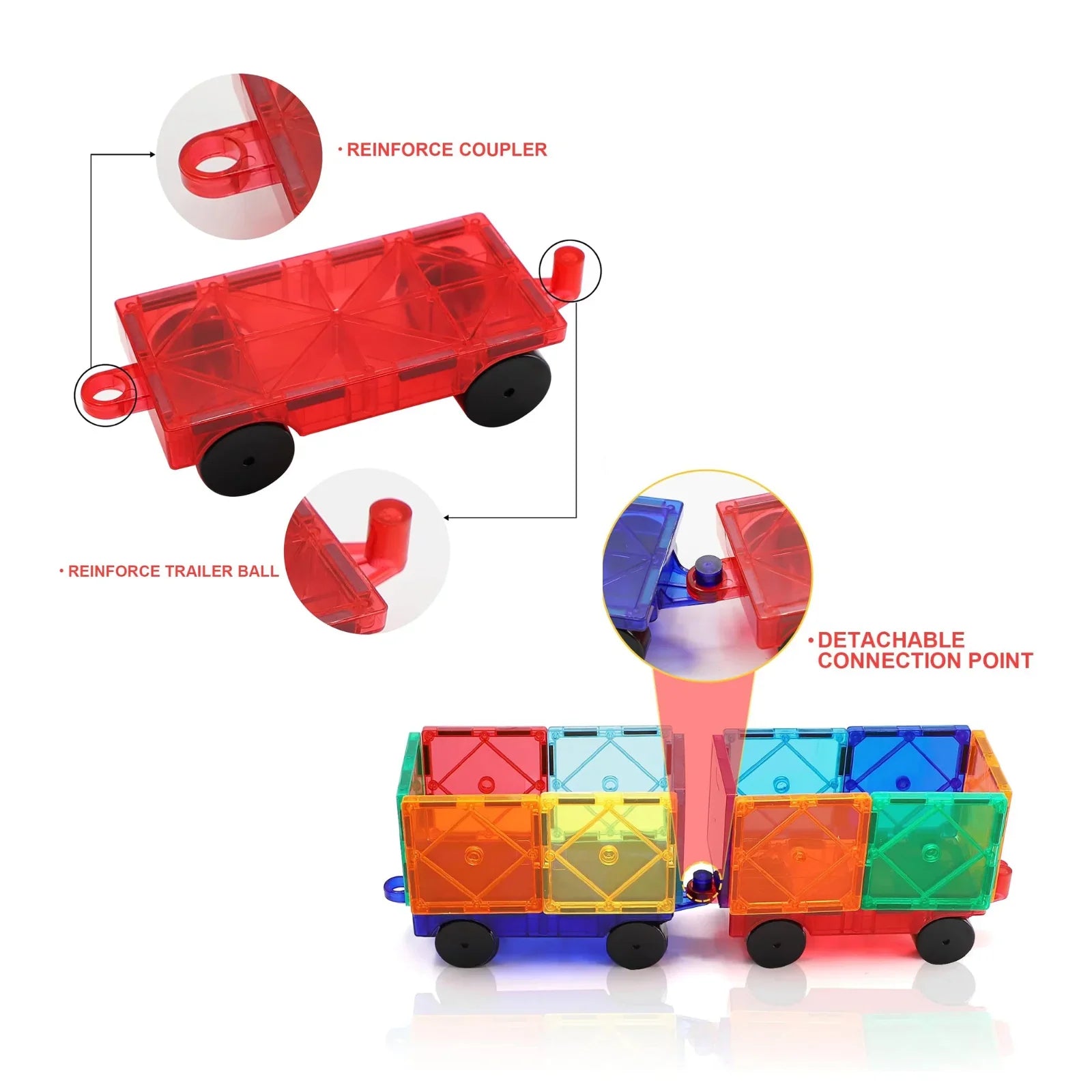 Zyler Magnetic Tiles, 110PCS Magnetic Building Blocks for Kids, Magnet 3D Montessori Kids Toy Set, Building Construction Educational STEM Toys for 3+ Year Old Boys and Girls Birthday Gifts - Zyler Middle East