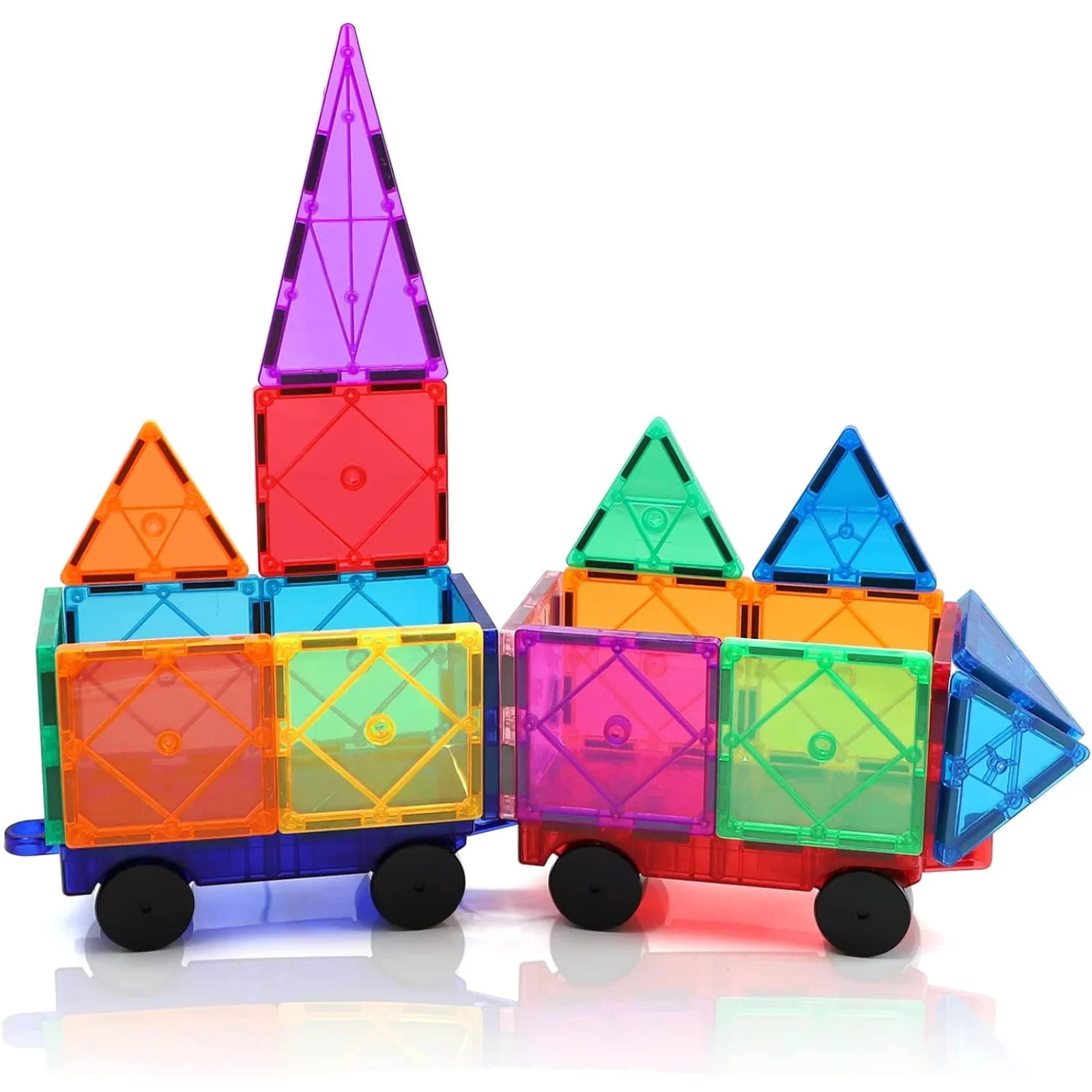 Zyler Magnetic Tiles, 110PCS Magnetic Building Blocks for Kids, Magnet 3D Montessori Kids Toy Set, Building Construction Educational STEM Toys for 3+ Year Old Boys and Girls Birthday Gifts - Zyler Middle East