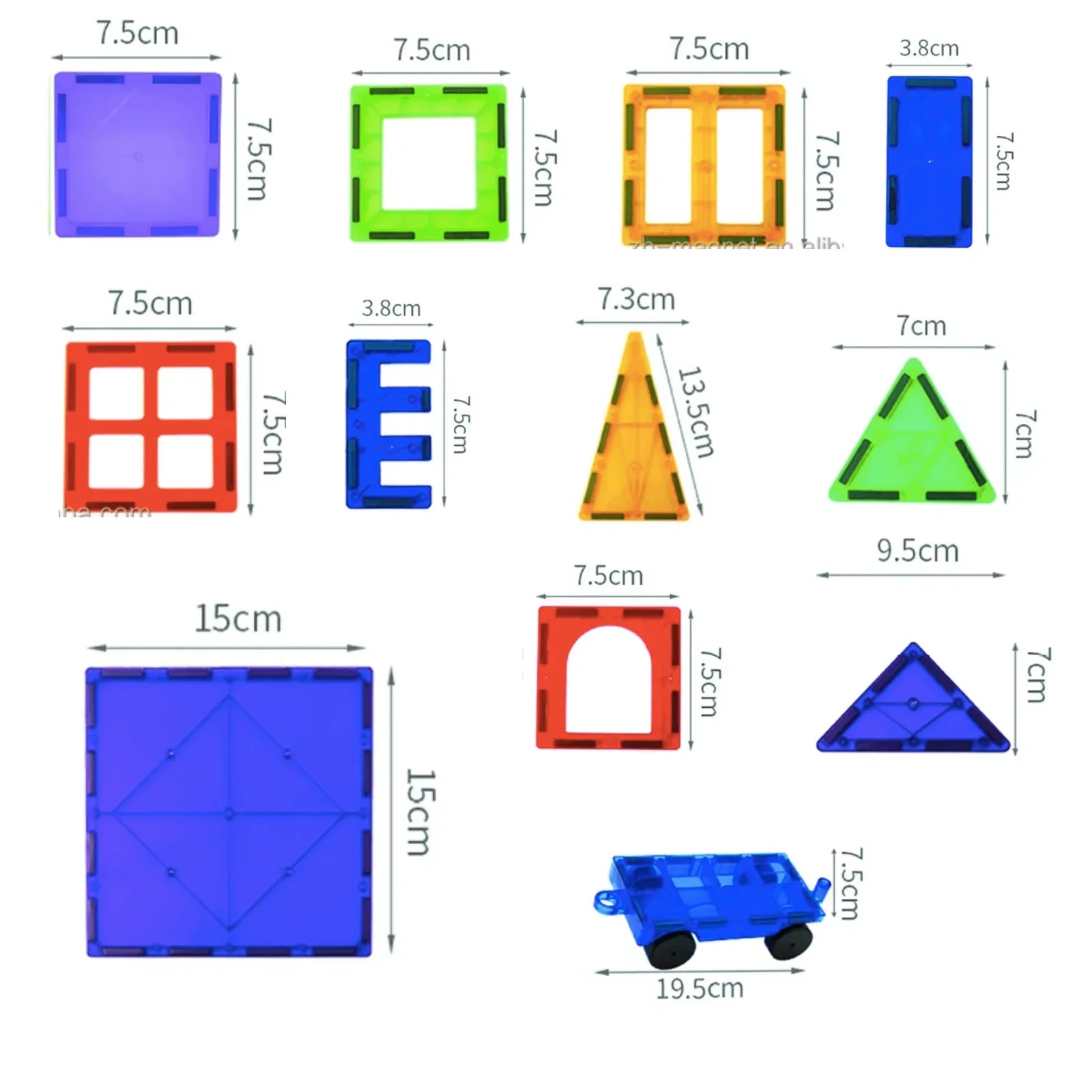 Zyler Magnetic Tiles, 110PCS Magnetic Building Blocks for Kids, Magnet 3D Montessori Kids Toy Set, Building Construction Educational STEM Toys for 3+ Year Old Boys and Girls Birthday Gifts - Zyler Middle East