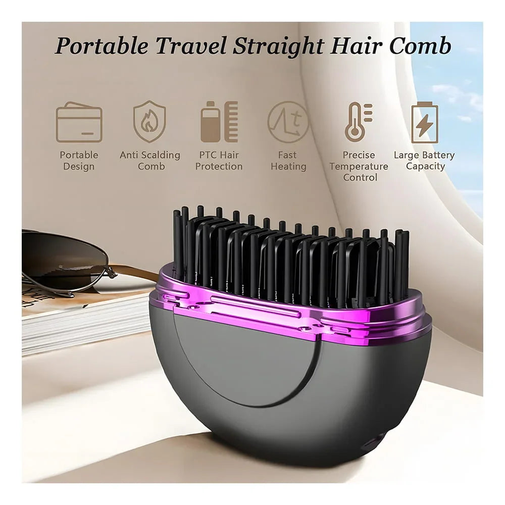 Zyler Wireless Portable Straightening Comb – 3-Temperature Adjustable Hair Styler with Smart Heat Control - Zyler Middle East