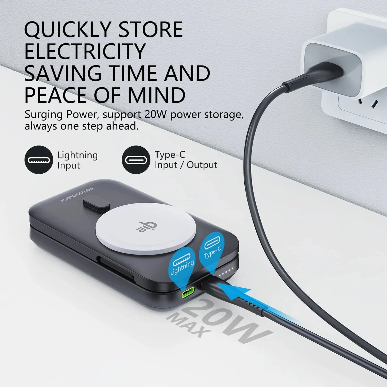 Zyler 10000mAh MagSafe Power Bank 3-in-1 Charging Station - Image 4